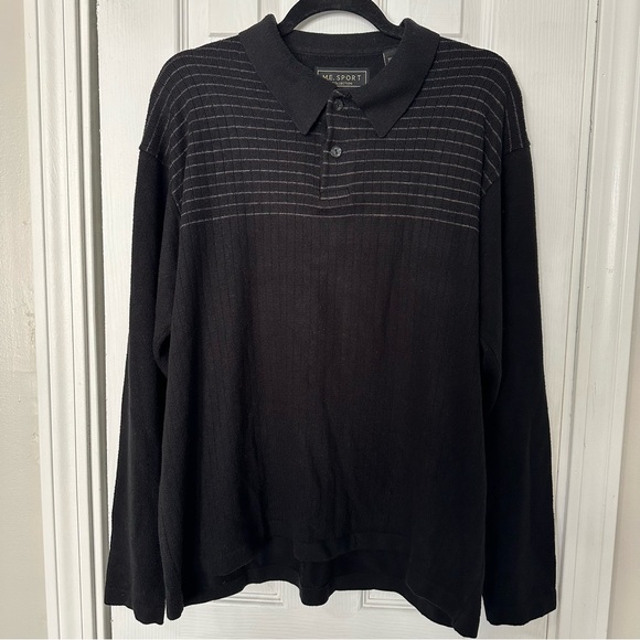 M.E. Sport Men's Large Button Longsleeve Warm Shirt Sweater - Picture 1 of 3